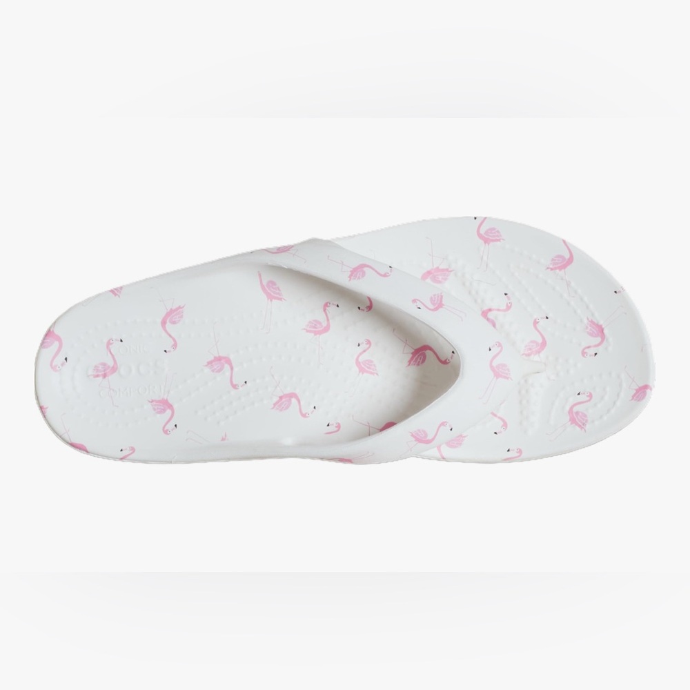 Crocs Kadee II Flamingo Print Flip Flop W 211700-100 Women’s Size 7 - Picture 5 of 8